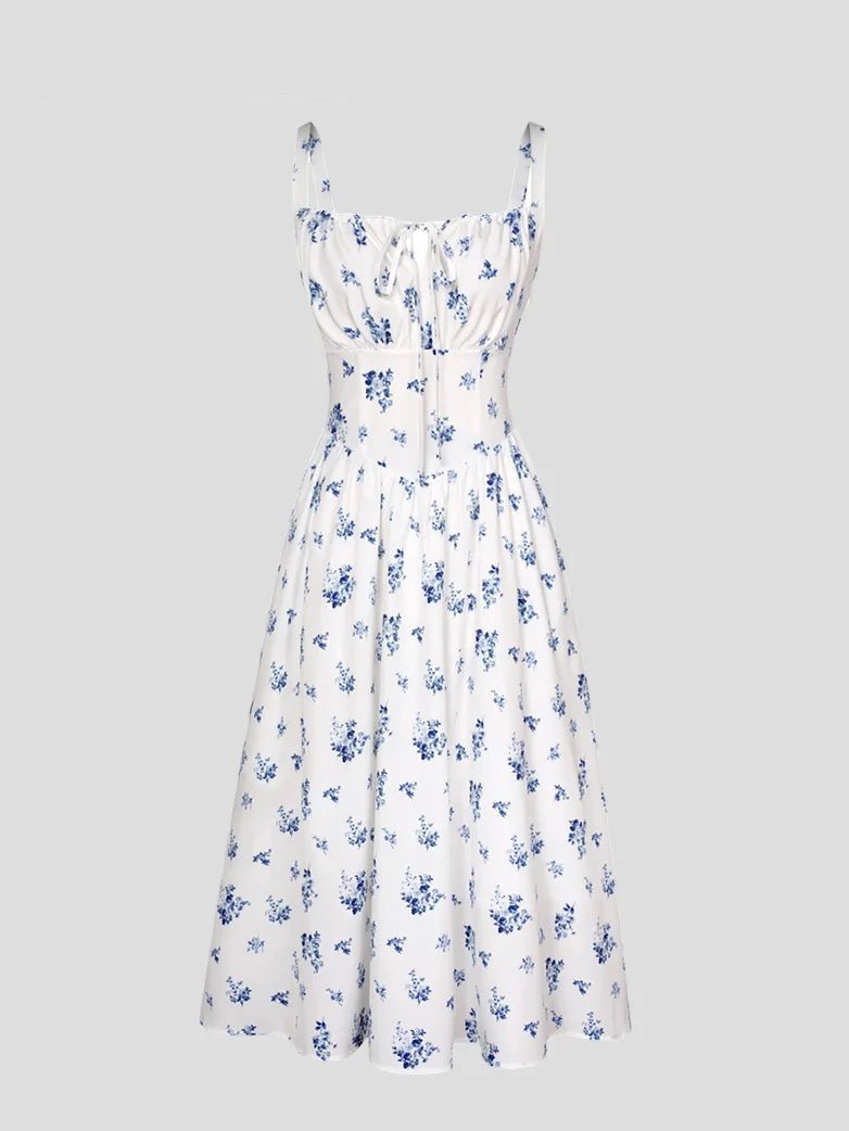 Midikleid im Boho-Stil mit Blumenmuster und Taschen | MARCELINE