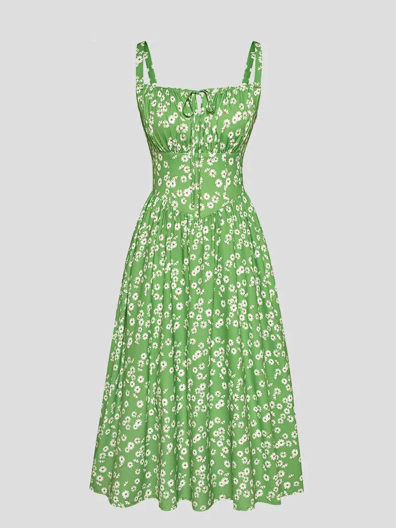 Midikleid im Boho-Stil mit Blumenmuster und Taschen | MARCELINE