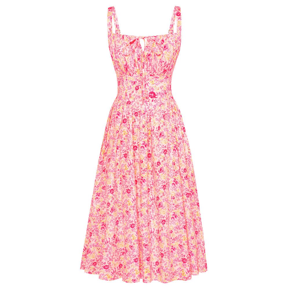 Midikleid im Boho-Stil mit Blumenmuster und Taschen | MARCELINE