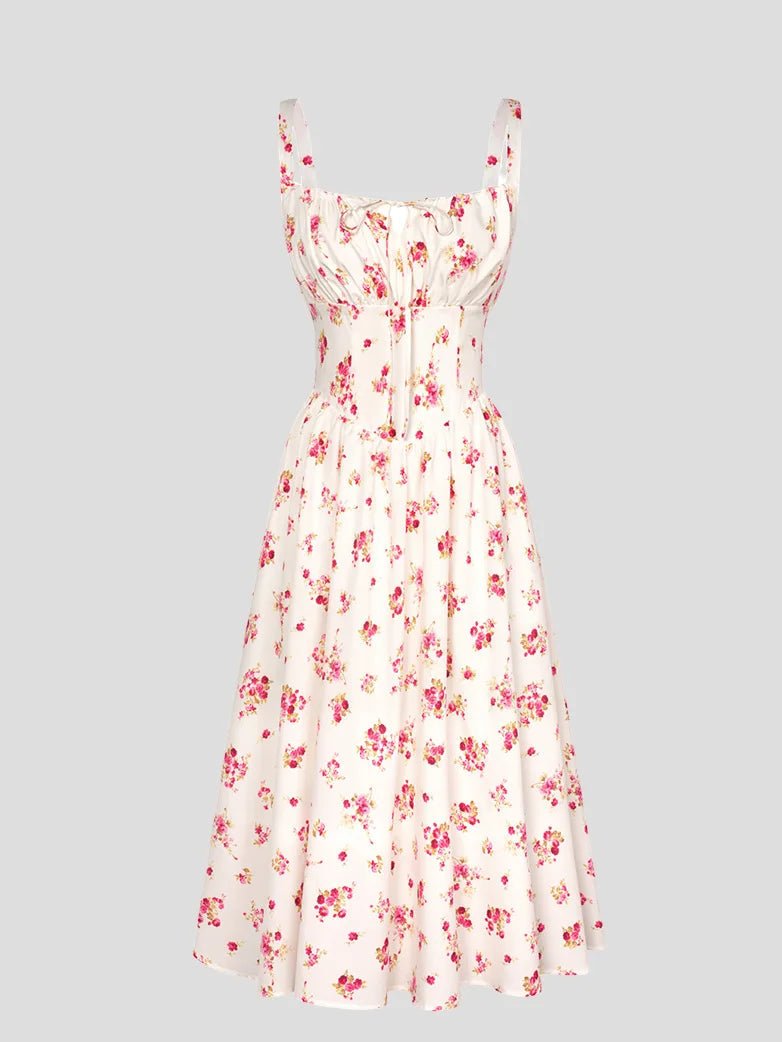 Midikleid im Boho-Stil mit Blumenmuster und Taschen | MARCELINE