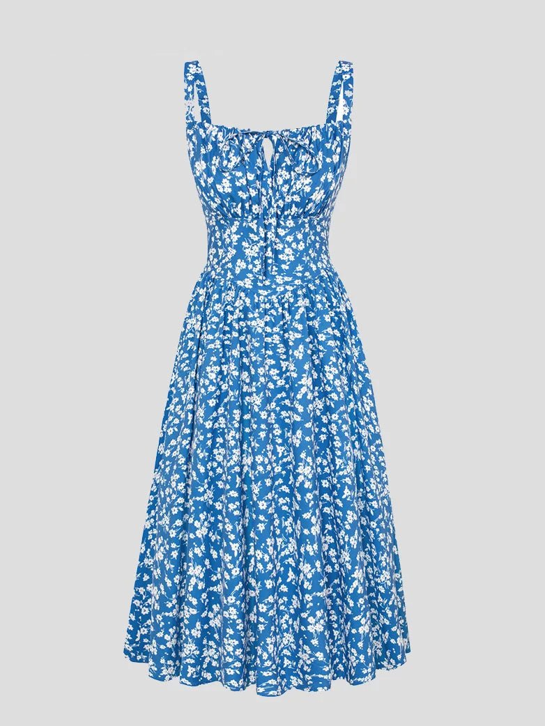 Midikleid im Boho-Stil mit Blumenmuster und Taschen | MARCELINE