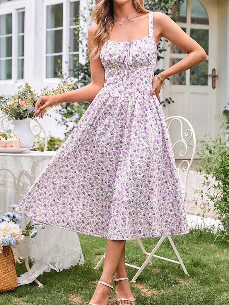 Midikleid im Boho-Stil mit Blumenmuster und Taschen | MARCELINE