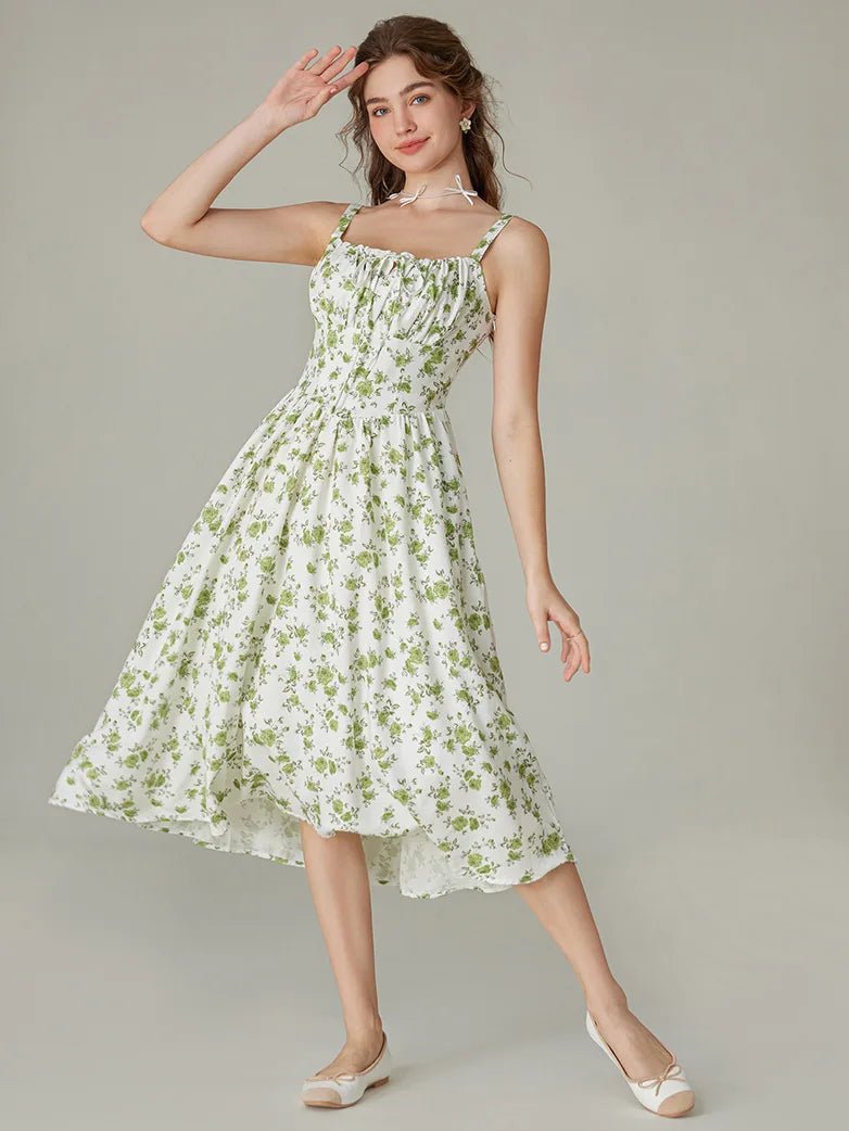 Midikleid im Boho-Stil mit Blumenmuster und Taschen | MARCELINE