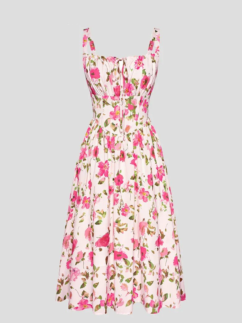 Midikleid im Boho-Stil mit Blumenmuster und Taschen | MARCELINE