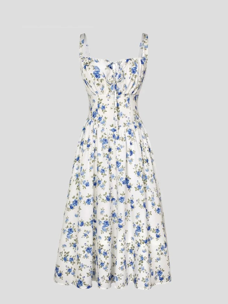 Midikleid im Boho-Stil mit Blumenmuster und Taschen | MARCELINE