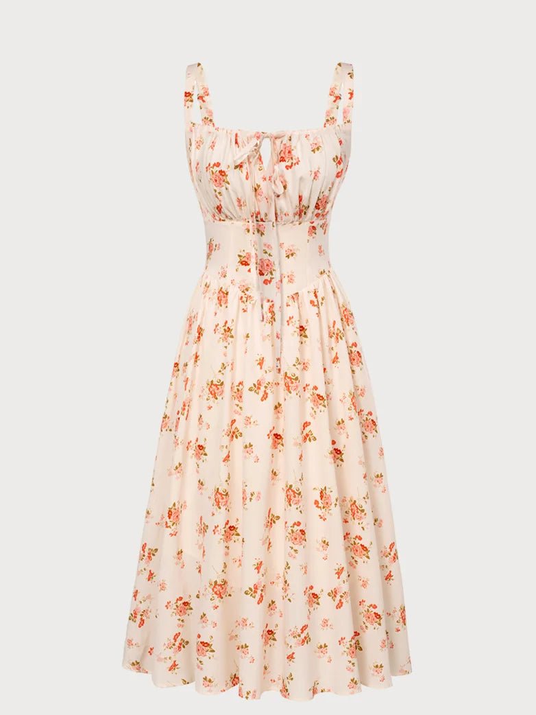 Midikleid im Boho-Stil mit Blumenmuster und Taschen | MARCELINE