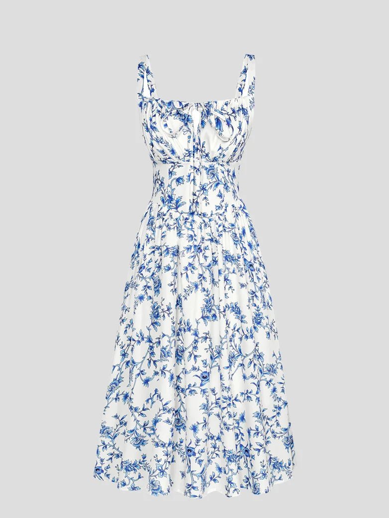 Midikleid im Boho-Stil mit Blumenmuster und Taschen | MARCELINE