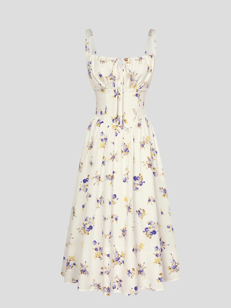 Midikleid im Boho-Stil mit Blumenmuster und Taschen | MARCELINE