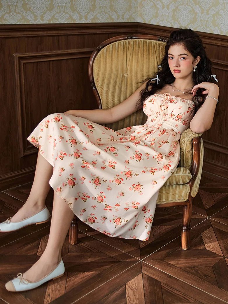 Midikleid im Boho-Stil mit Blumenmuster und Taschen | MARCELINE