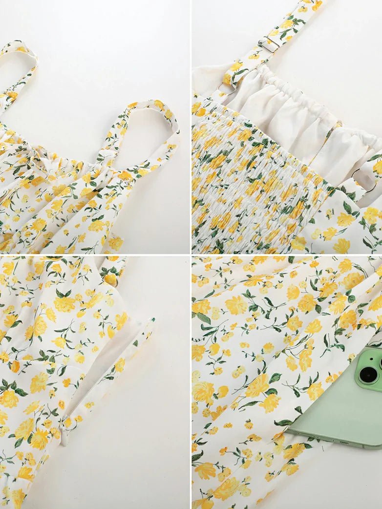 Midikleid im Boho-Stil mit Blumenmuster und Taschen | MARCELINE