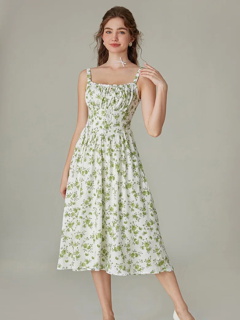 Midikleid im Boho-Stil mit Blumenmuster und Taschen | MARCELINE