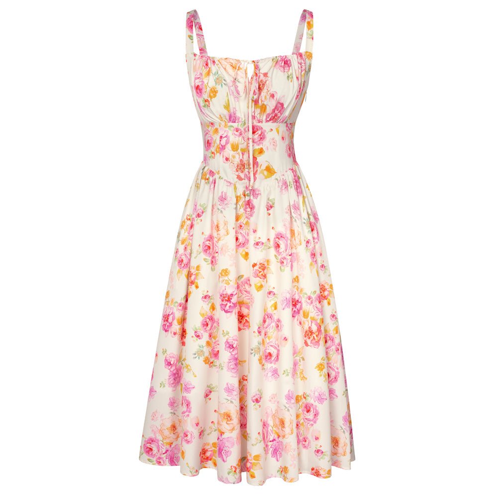 Midikleid im Boho-Stil mit Blumenmuster und Taschen | MARCELINE