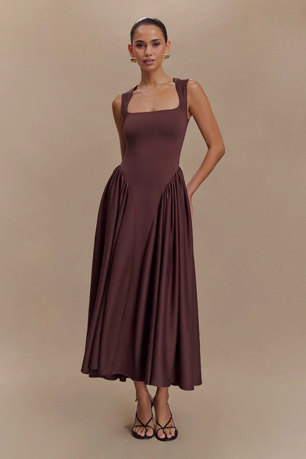 Midikleid Damen Schokolade | SHARONN