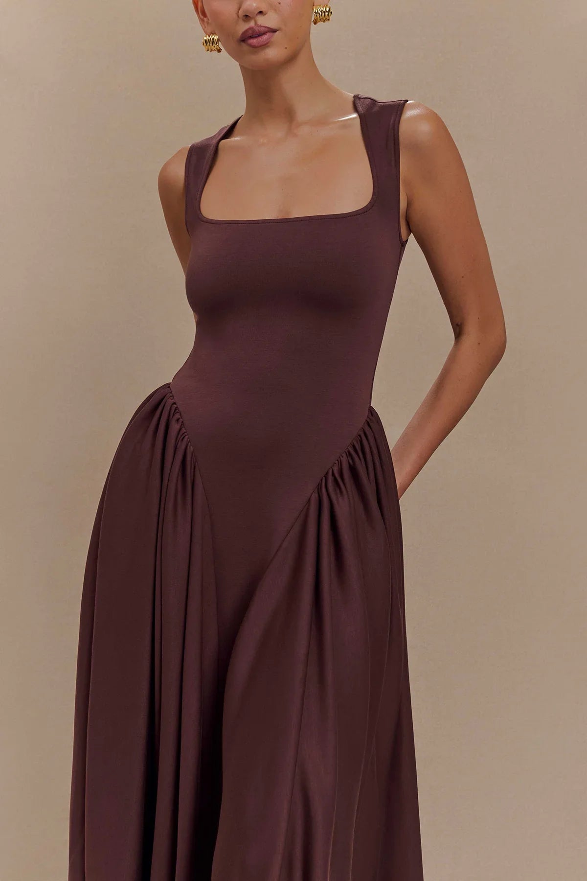 Midikleid Damen Schokolade | SHARONN