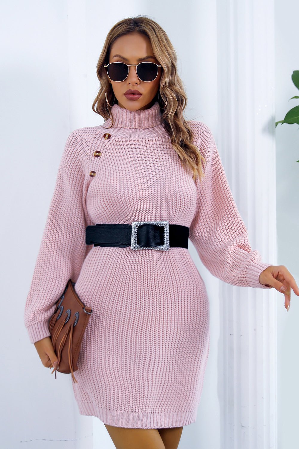 Mini-Pulloverkleid mit Rollkragen | FENYA™
