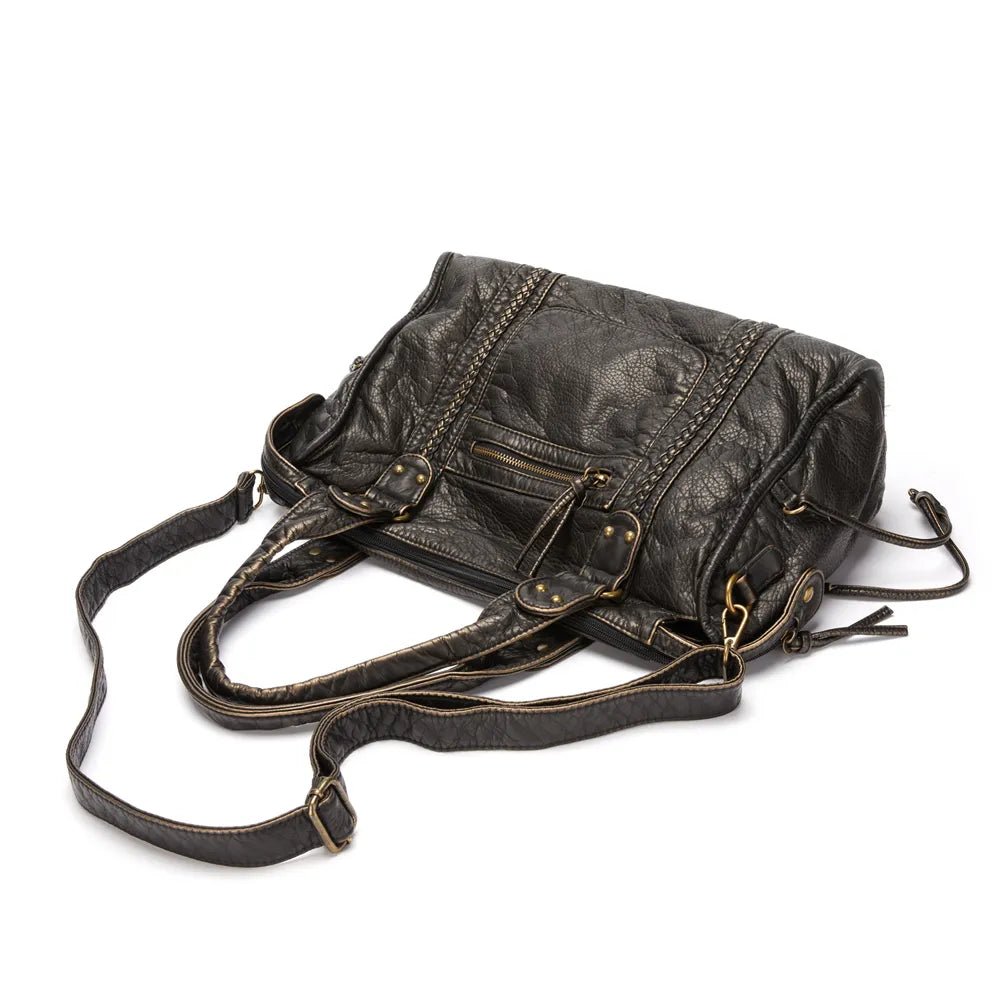 Vintage Damen Handtasche Schwarz für Studenten | GOLDENA