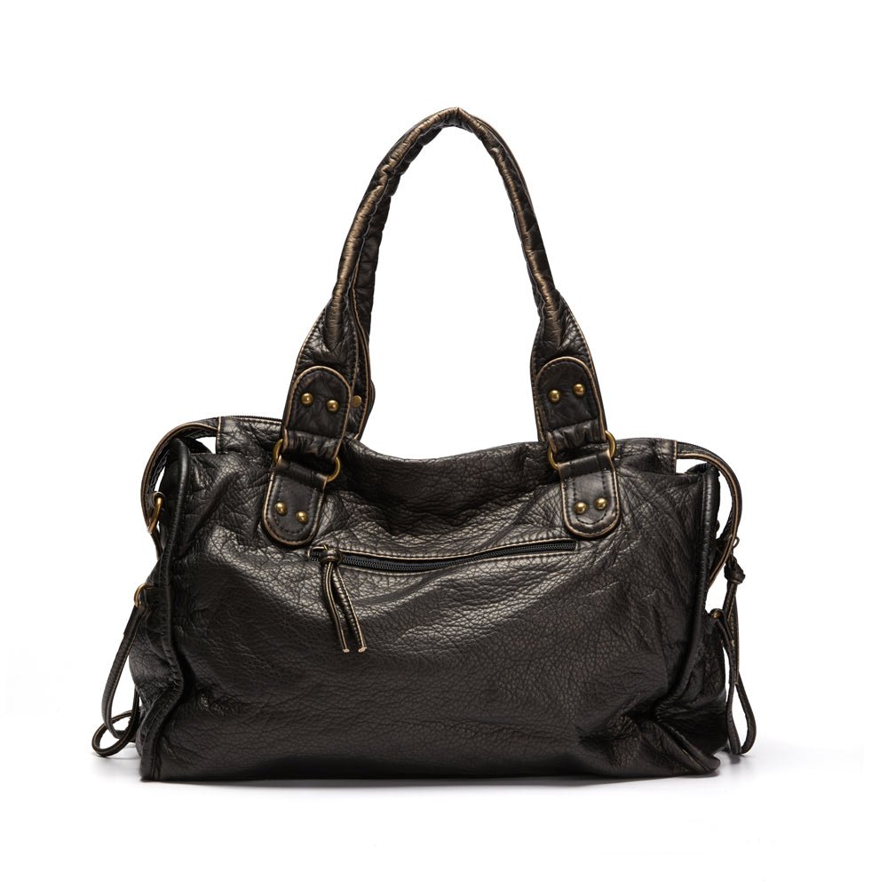 Sac à Main Vintage Femme En Cuir Marron - Occasion En Bon état