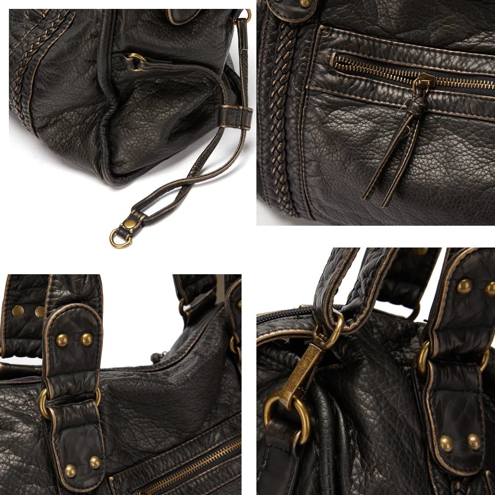 Vintage Damen Handtasche Schwarz für Studenten | GOLDENA