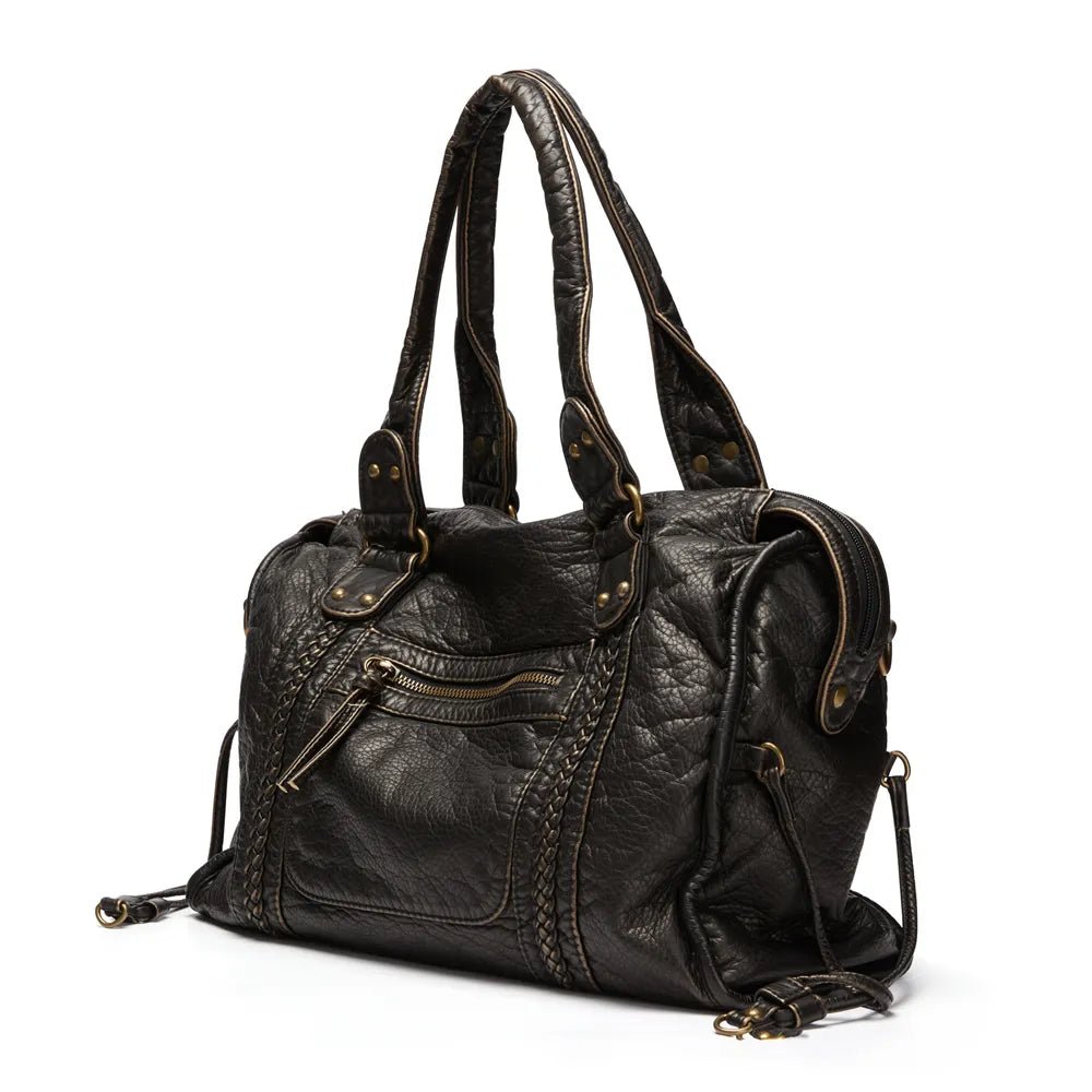 Vintage Damen Handtasche Schwarz für Studenten | GOLDENA