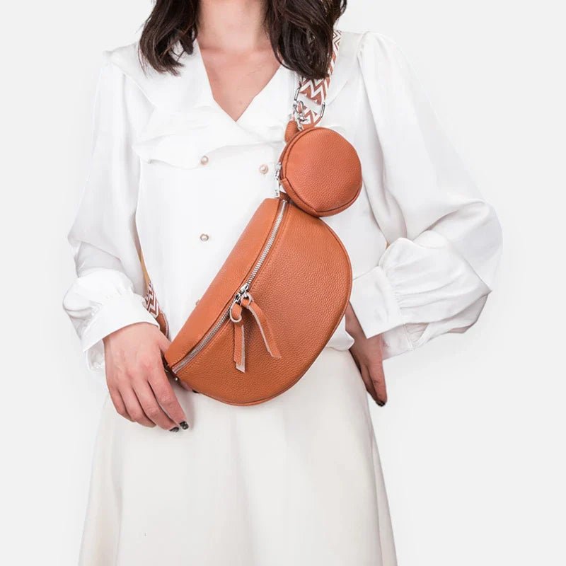Leder-Bauchtasche mit Schulterriemen und Geldbörse | CAMILLA