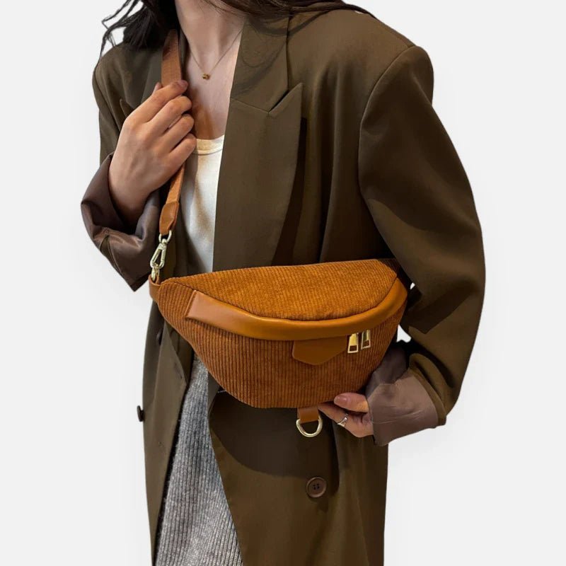Damen Samt Ripp Gürteltasche Chic mit Schulterriemen | HÉLÈNE