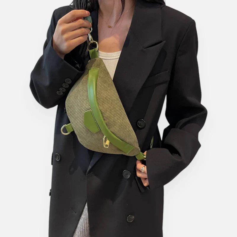 Damen Samt Ripp Gürteltasche Chic mit Schulterriemen | HÉLÈNE