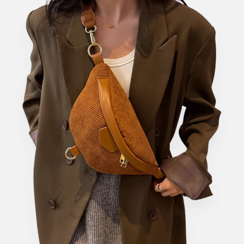 Damen Samt Ripp Gürteltasche Chic mit Schulterriemen | HÉLÈNE