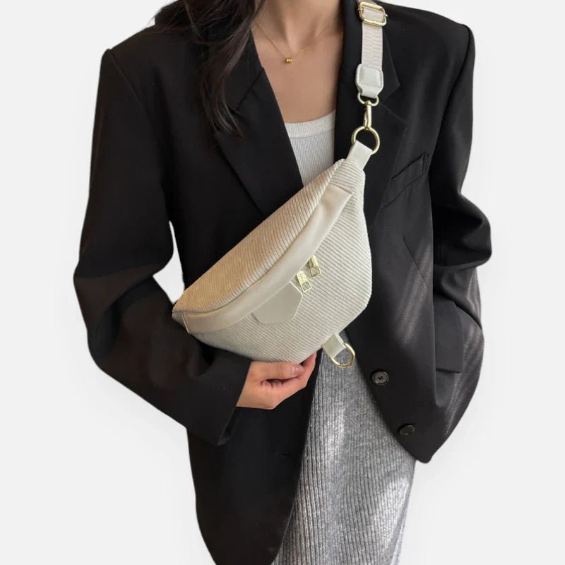 Damen Samt Ripp Gürteltasche Chic mit Schulterriemen | HÉLÈNE