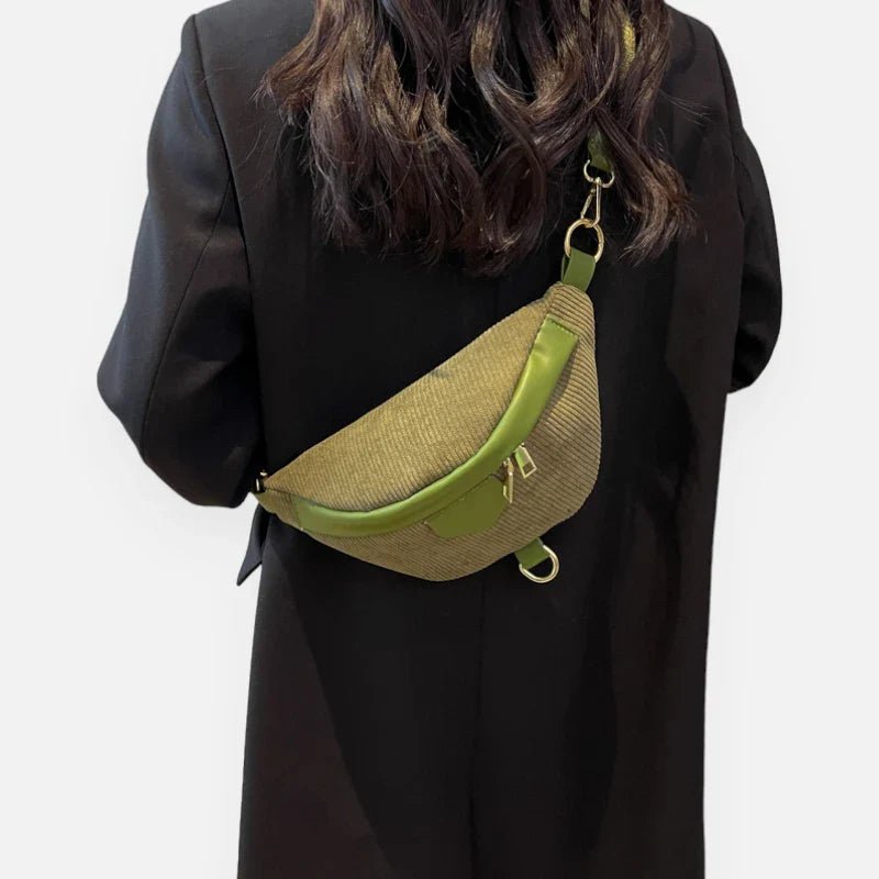 Damen Samt Ripp Gürteltasche Chic mit Schulterriemen | HÉLÈNE