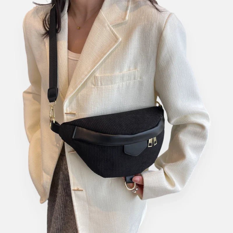 Damen Samt Ripp Gürteltasche Chic mit Schulterriemen | HÉLÈNE
