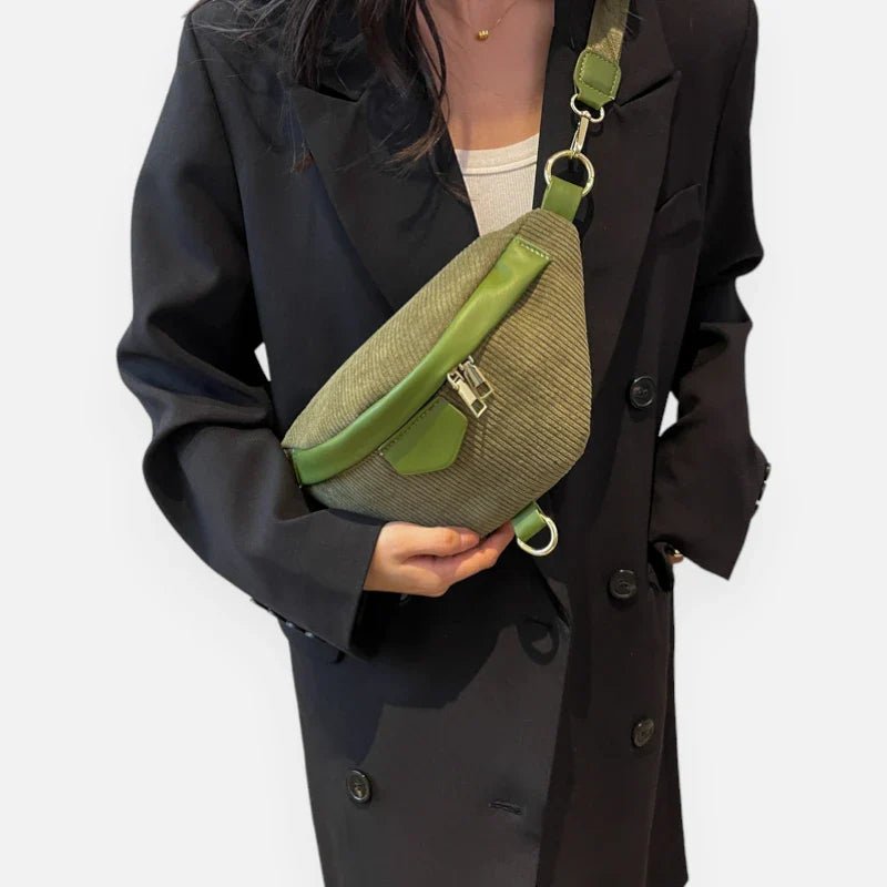 Damen Samt Ripp Gürteltasche Chic mit Schulterriemen | HÉLÈNE