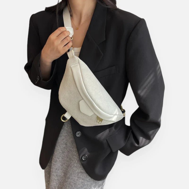 Damen Samt Ripp Gürteltasche Chic mit Schulterriemen | HÉLÈNE