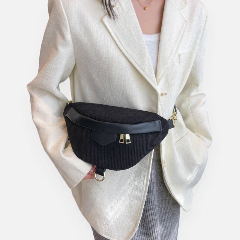 Damen Samt Ripp Gürteltasche Chic mit Schulterriemen | HÉLÈNE