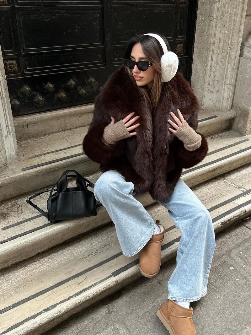 Leder Umhängetasche Damen | ELENIA