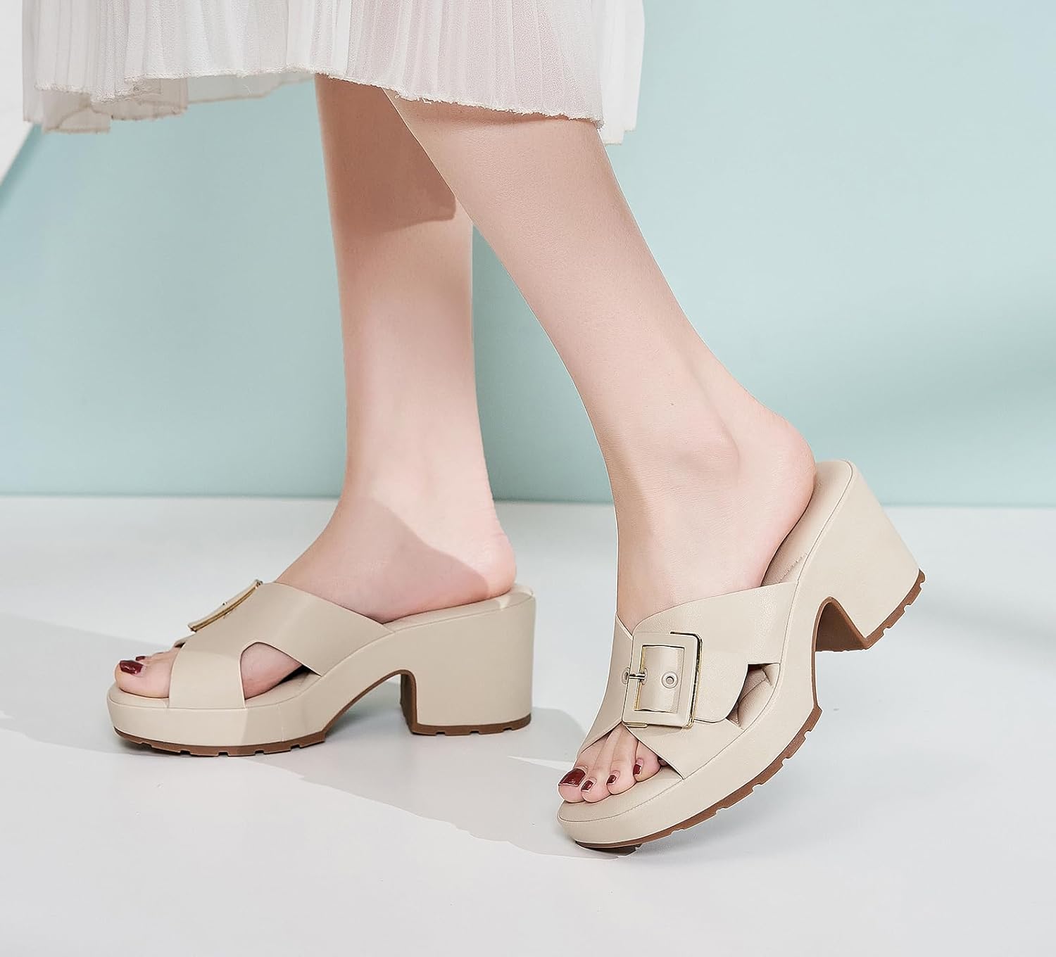 Bohemien Damen Sandalen mit breiten Absätzen | ALYSSA