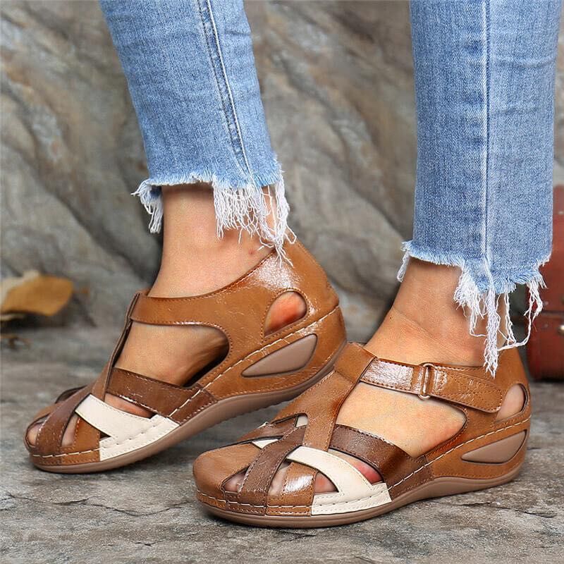 Elegante orthopädische Ledersandalen | VINTAGESTEP™