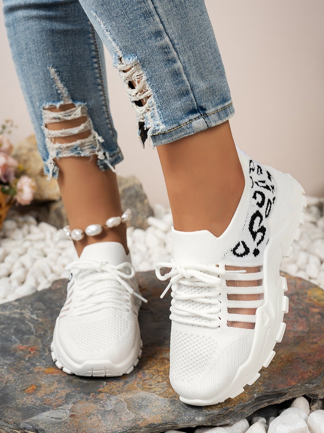 Bequeme Sneakers aus Mesh mit Leopardenmuster | SAVANA