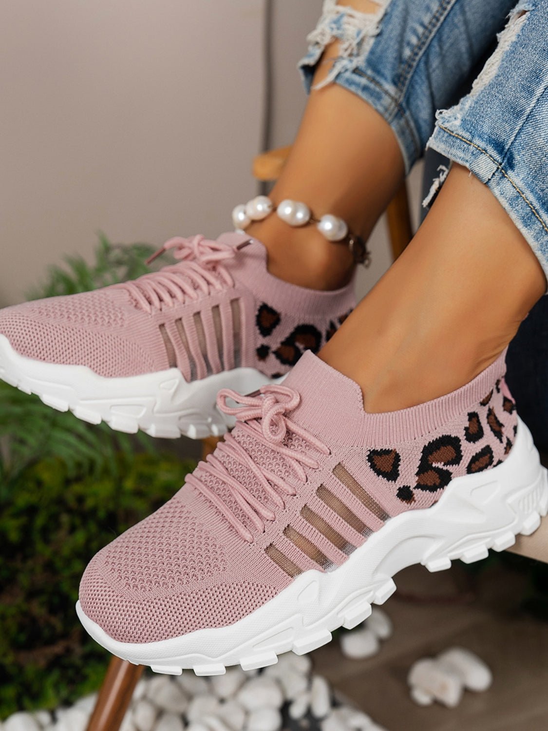 Bequeme Sneakers aus Mesh mit Leopardenmuster | SAVANA