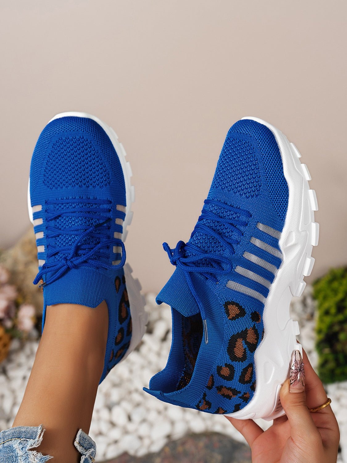 Bequeme Sneakers aus Mesh mit Leopardenmuster | SAVANA