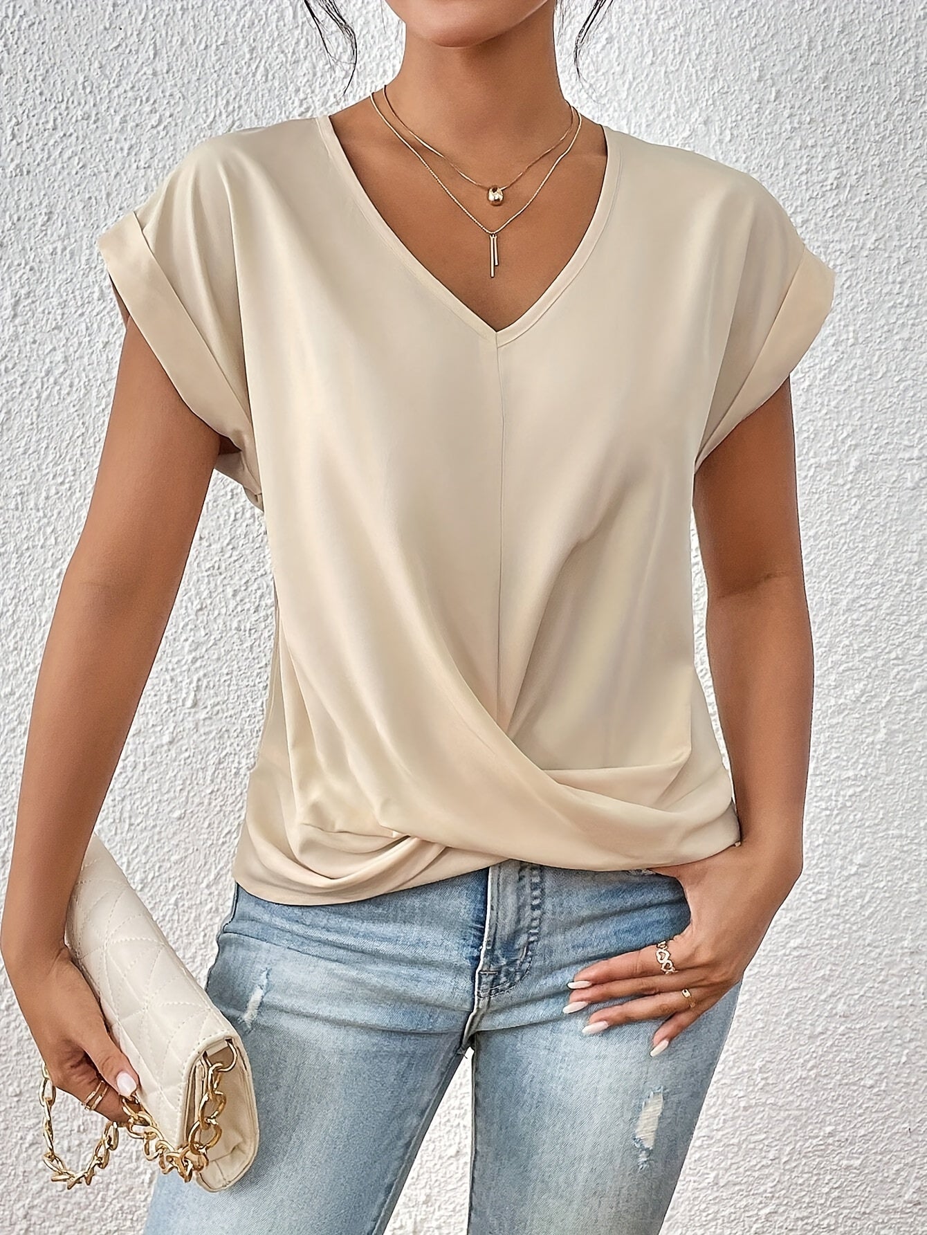 Elegantes Damen V-Ausschnitt T-Shirt | LYA