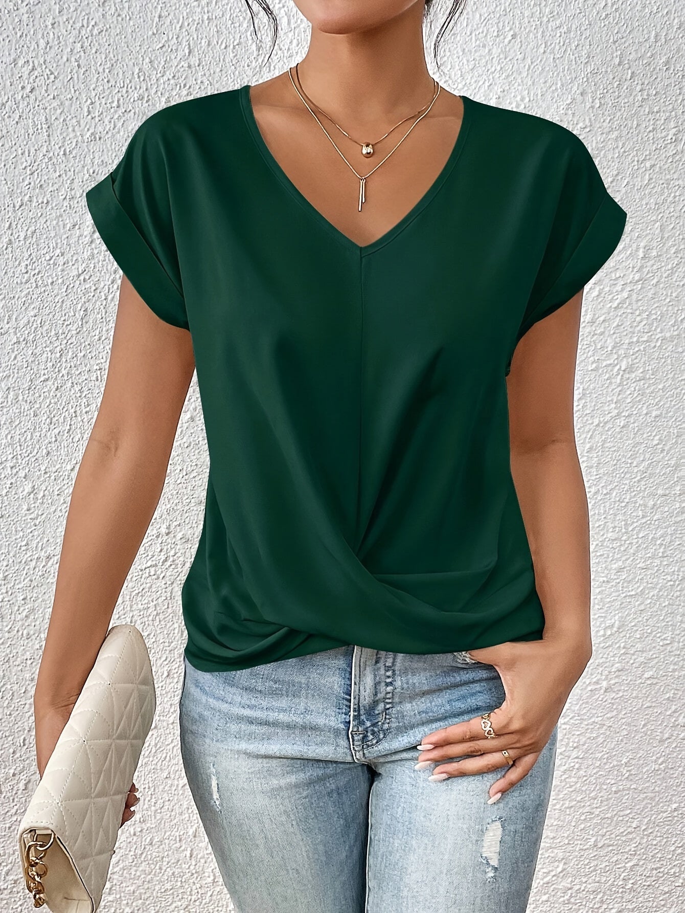 Elegantes Damen V-Ausschnitt T-Shirt | LYA