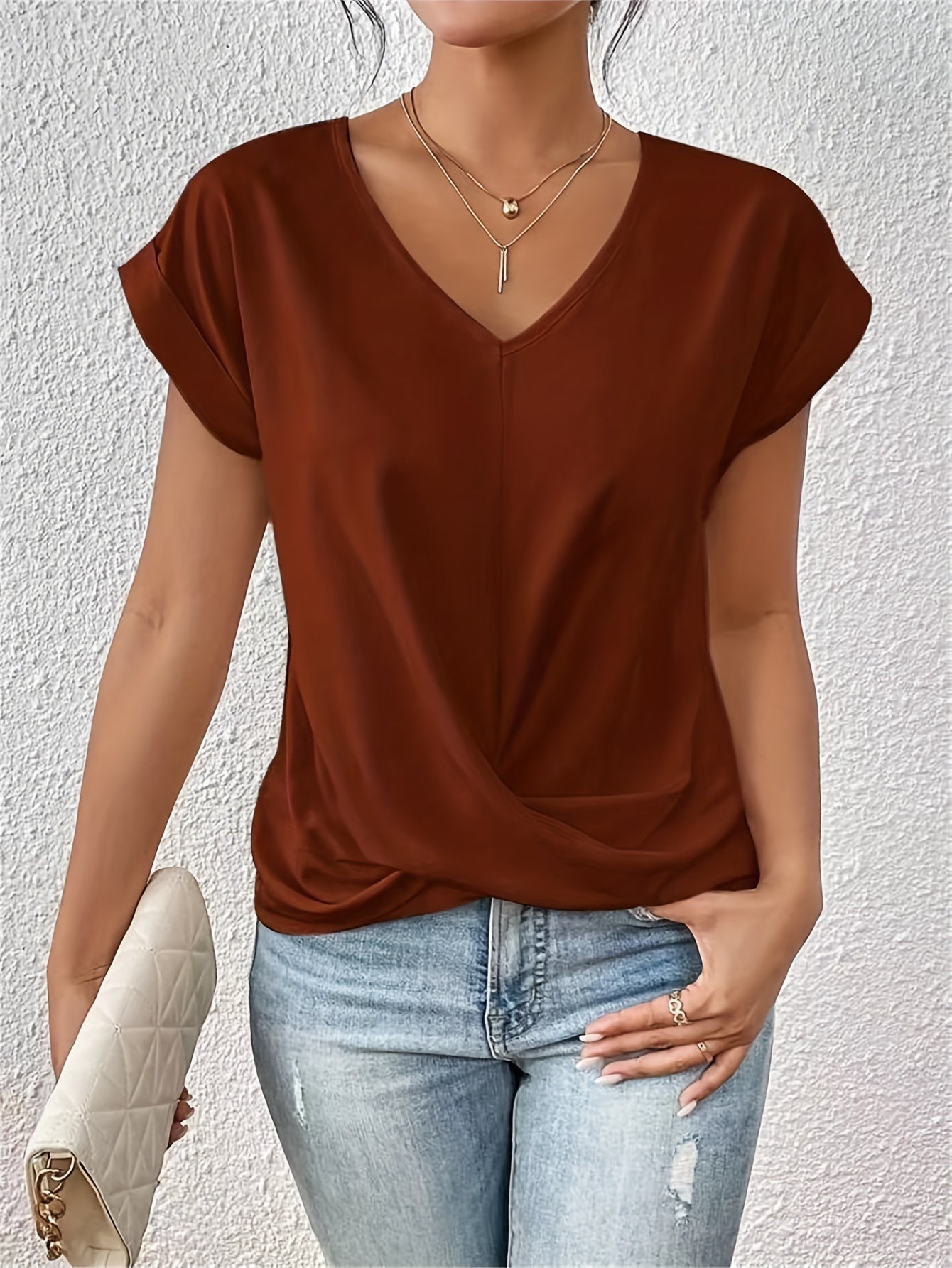 Elegantes Damen V-Ausschnitt T-Shirt | LYA