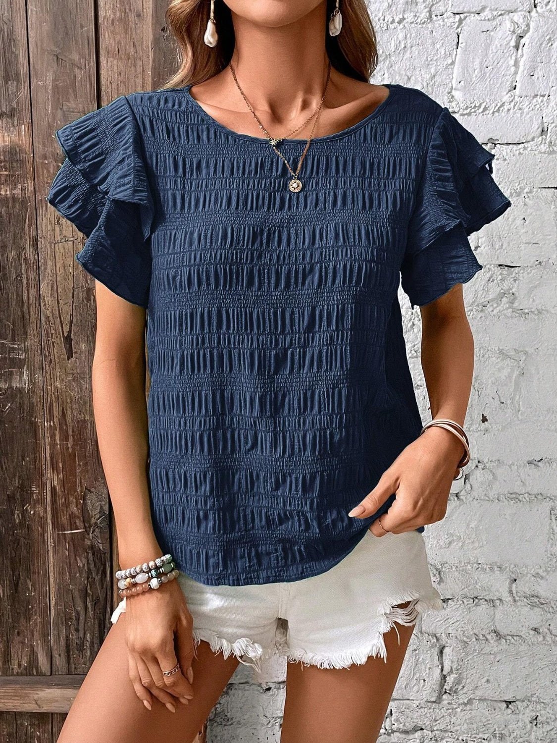 Elegantes Damen Kurzarm-Top | ELEA