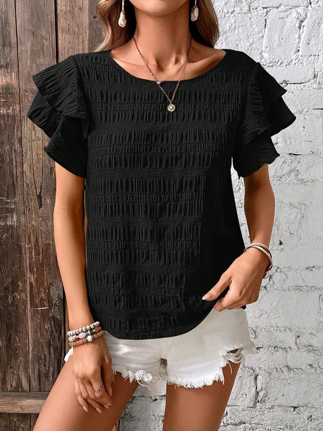 Elegantes Damen Kurzarm-Top | ELEA