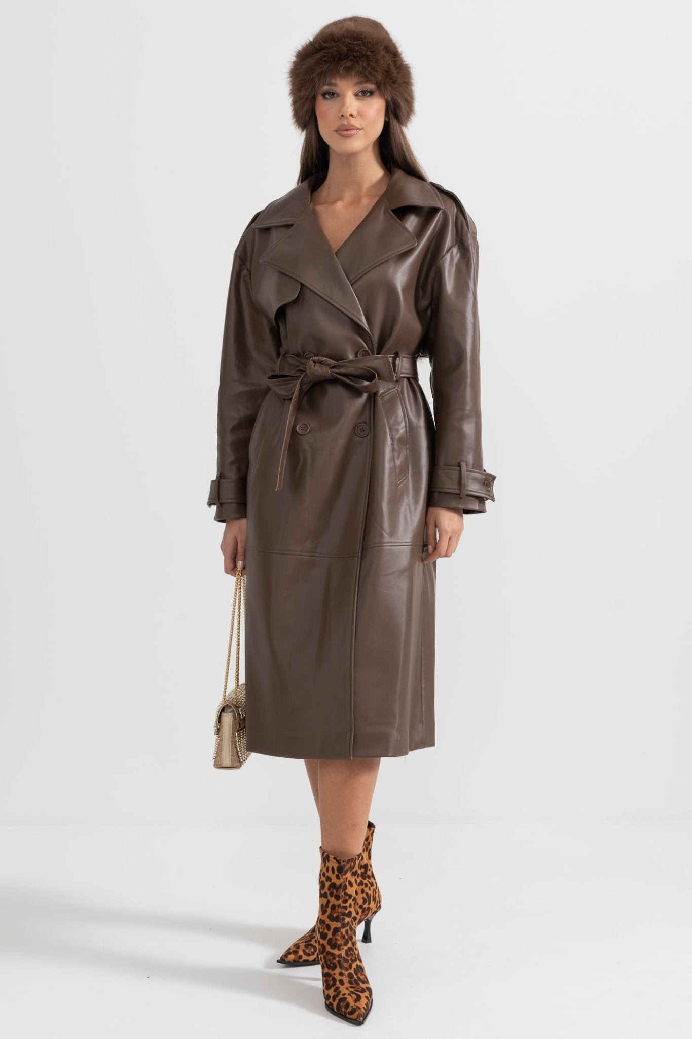 Trench Coat Cuir Vegan pour Femmes - LILI - MYLES Boutique