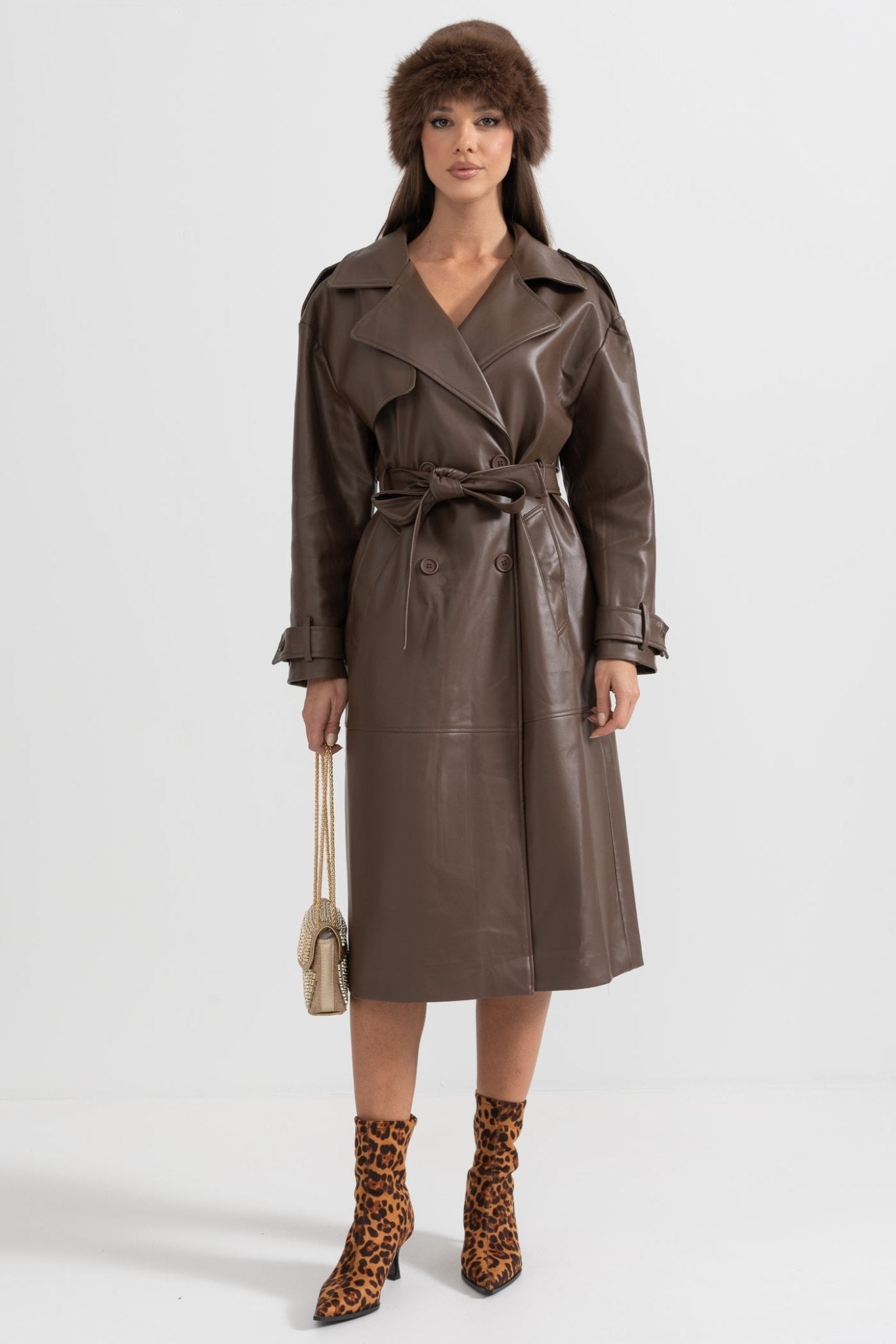 Trench Coat Cuir Vegan pour Femmes - LILI - MYLES Boutique