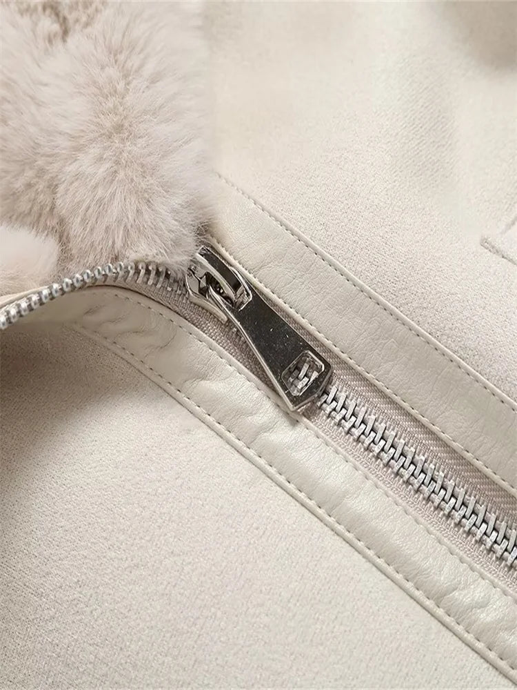 Damen Fliegerjacke Gefüttert Kunstleder | WARMFLY