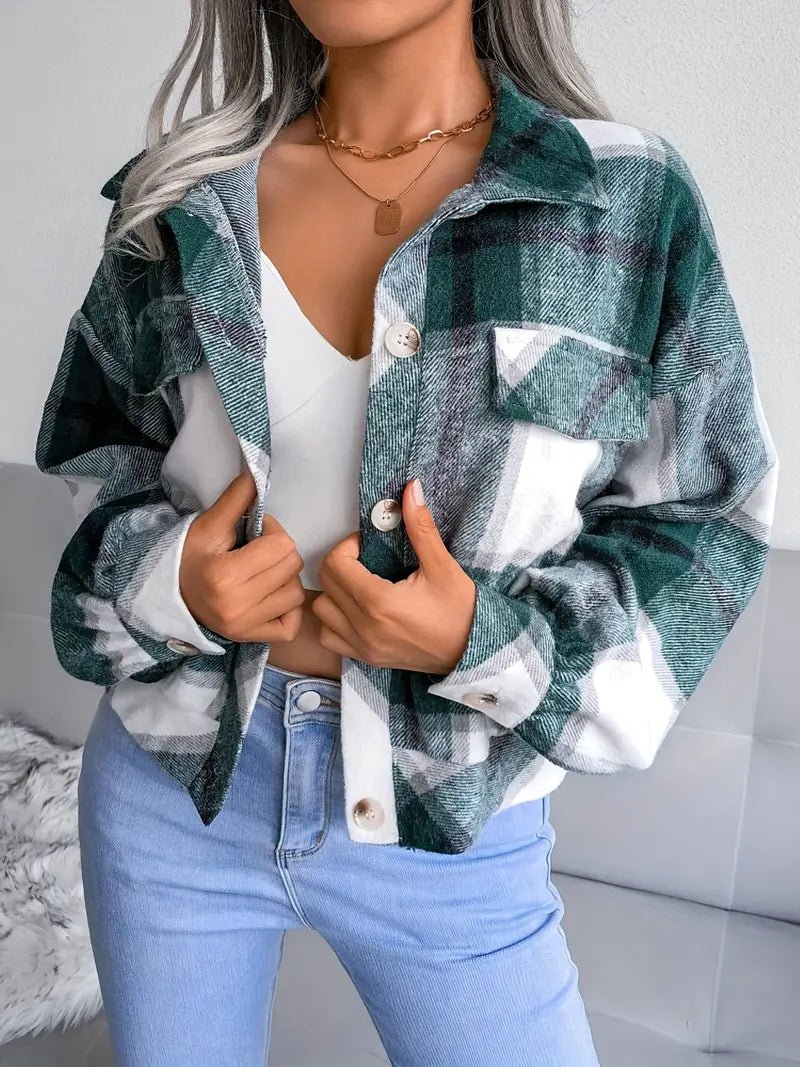 Kurze Flanelljacke mit Karomuster | PLAIDSTYLE™