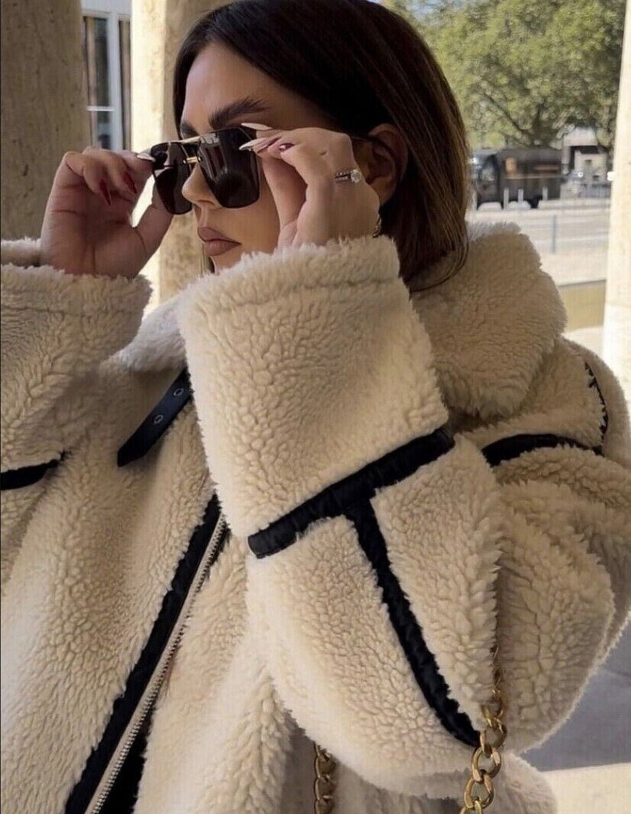 Gefütterte Jacke mit Woll-Effekt | WARMCOZY™