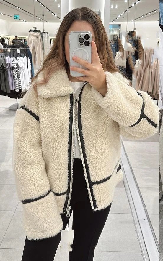 Gefütterte Jacke mit Woll-Effekt | WARMCOZY™
